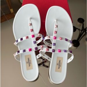 Valentino Rockstud Jelly Flip Flop